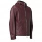 Men Maroon Zip Up Hooded Jacket