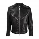 Men Studded Leather Motorcycle Jacket