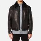 Men Fur Collar Black Leather Jacket Men Fur Collar Black Leather Jacket