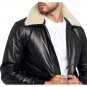 Fur Collar American Bomber Leather Jacket