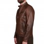 Men Lambskin Chocolate Brown Biker Leather Jacket