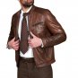 Men Lambskin Chocolate Brown Biker Leather Jacket