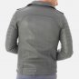 Men Motorcycle Grey Leather Jacket