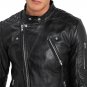 Men Asymmetrical Black Quilted Leather Moto Jacket