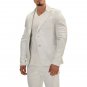 Men Classis Two Button Lambskin Leather White Blazer