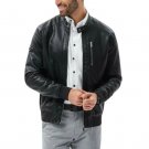 Men Black Men Cafe Racer Bomber Leather Jacket Men Black Men Cafe Racer Bomber Leather Jacket
