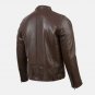 Men Cafe Racer Leather Brown Jacket