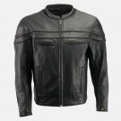 Men Black Leather Motorcycle Jacket