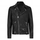 Men Berlin Black Leather Moto Jacket
