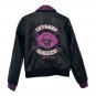 Women Pretty Poisons Skull Logo Women Black Leather Jacket