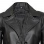 Lambskin Notch Lapel Ladies Black Leather Blazer
