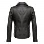 Lambskin Notch Lapel Ladies Black Leather Blazer