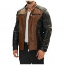 Men Roadster Two Tone  Black and Brown Leather Jacket