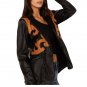 Women Rock & Roll Western Detailing Black Leather Blazer
