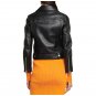 Women Slim Fit Belted Black Motorcycle Jacket