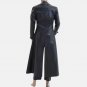 Men Albert Evil 5 Black Leather Trench Coat