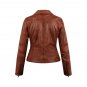 Women Slim Fit Brown Leather Jacket