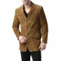Men Slim Fit Notch Lapel Camel Brown Suede Leather Blazer