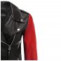 Women Slim Fit Two Tone Asymmetrical Biker Leather Motorcycle Jacket