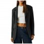 Women Two Button Black Leather Blazer