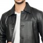 Men Victor Black Lambskin Leather Car Coat