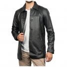 Men Victor Black Lambskin Leather Car Coat Men Victor Black Lambskin Leather Car Coat