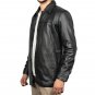 Men Victor Black Lambskin Leather Car Coat