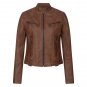 Women Vintage Cognac Brown Leather Jacket