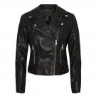 Women Black Asymmetrical Motorcycle Leather Jacket
