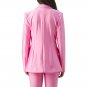 Women Single Breasted Hot Pink Leather Blazer