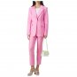 Women Single Breasted Hot Pink Leather Blazer