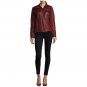 Women  Biker Dark Red Leather Jacket
