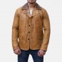 Men Arthur RDR Classic Brown Leather Trench Coat