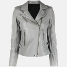 Women Ashley Grey Biker Leather Jacket Women Ashley Grey Biker Leather Jacket