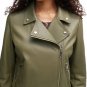 Women Green Leather Biker Jacket
