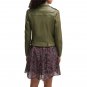 Women Green Leather Biker Jacket