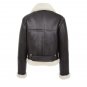 Women Sheepskin B3 Belted Aviator Black Leather Shearling Jacket