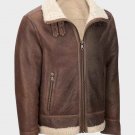 Mens Aviator Shearling Light Brown Jacket