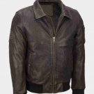Mens Vintage Bomber Distressed Brown Jacket