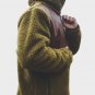 Mens Leather Shearling Green Winter Jacket
