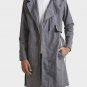Mens Grey Zipper Trench Coat