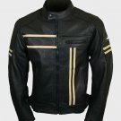 Mens Vintage Black Cafe Racer Retro Jacket