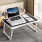 Portable Laptop Bed Table with Cup Holder and Tablet Card Slot