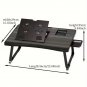 Portable Laptop Bed Table with Cup Holder and Tablet Card Slot