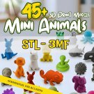 45+ Mini Animals STL Bundle – 3D Print Models | Animal Figures Pack STL