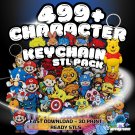 Mega Keychain STL Pack – 499+ STLs | 3D Print Files | Focal Beads & Mold STLs
