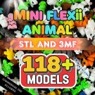 Flexi Mini Animals Bundle • 118+ STL/3MF Files • Articulated 3D Print Models