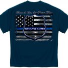New BLUE LIVES MATTER Police Flag T Shirt LAW ENFORCEMENT