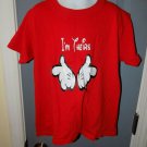 I'm Theirs Cartoon Mickey Mouse Hands Red SS T-Shirt Size XS Youth