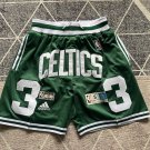 Men's Boston Celtics 2026 City Edition Justdon Retro Shorts Green Zipper Pocket Shorts